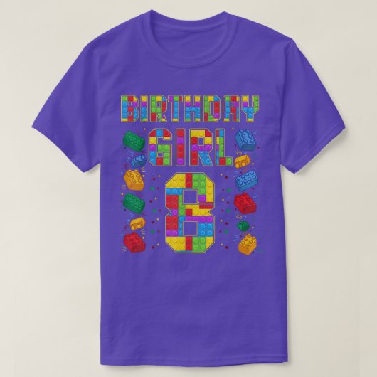 8th Birthday Master Builder 8 Years Old Block Buil Tシャツ (デザイン正面)