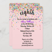 8th Birthday Party紙吹雪招待状 招待状 (正面/裏面)