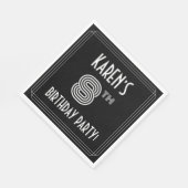 8th Birthday Party:アールデコスタイル+名前をカスタムする スタンダードランチョンナプキン (角)