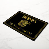 8th Birthday Party —アールデコスタイル「8」 +名前 箔招待状 (回転した状態)