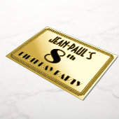 8th Birthday Party —アールデコ検索「8」 +名前 箔招待状 (回転した状態)