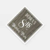 8th Birthday Party — ファンシー Script, フェイク Wood Look スタンダードランチョンナプキン (角)