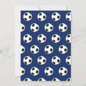 8th Birthday Party Soccer Blue Boys Sports 招待状 (裏面)
