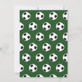 8th Birthday Party Soccer Green Boys Sports 招待状 (裏面)