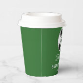 8th Birthday Party Soccer Green Boys Sports 紙コップ (右)