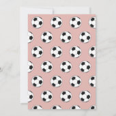 8th Birthday Party Soccer Pink Girls Sports 招待状 (裏面)