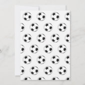 8th Birthday Party Soccer White Boys Sports 招待状 (裏面)