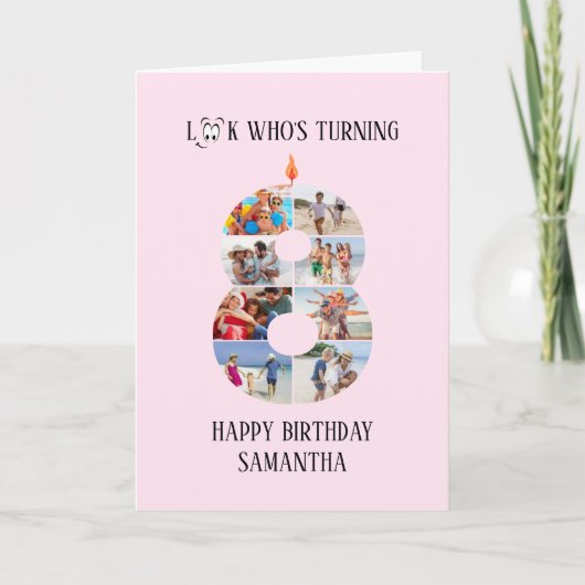 8th Birthday Photo Card カード (正面)