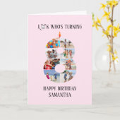 8th Birthday Photo Card カード (黄色い花)