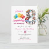 8th birthday photo collage number 8 Girl  招待状 (スタンド正面)