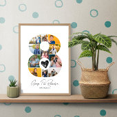 8th Birthday Photo Collage Poster Keepsake ポスター
