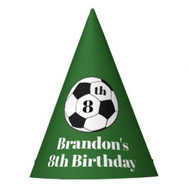 8th Birthday Soccer Football Red Boys Sport  パーティーハット