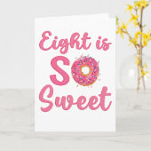 8th Birthday Sweet Donut 8 Years Old Girl Gift カード (黄色い花)