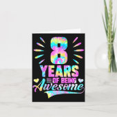 8th Birthday Tie-dye 8 Year Of Being Awesome  カード (正面)
