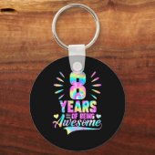 8th Birthday Tie-dye 8 Year Of Being Awesome  キーホルダー (正面)