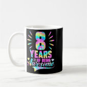 8th Birthday Tie-dye 8 Year Of Being Awesome コーヒーマグカップ (左)