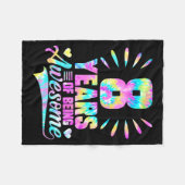 8th Birthday Tie-dye 8 Year Of Being Awesome  フリースブランケット (正面(横))