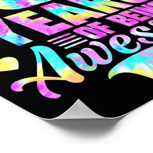 8th Birthday Tie-dye 8 Year Of Being Awesome  ポスター (角)