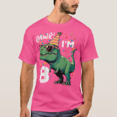 8Th Birthday Trex Rawr Im 8 Years Old Bday Dino Bo Tシャツ (正面)