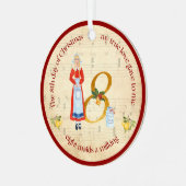 8th Day of Christmas Eight Maids A-Milking メタルオーナメント (正面左)