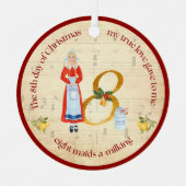 8th Day of Christmas Eight Maids A-Milking メタルオーナメント (正面)