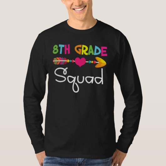 8th Eighth Grade Squad Back To School Teacher Stud Tシャツ (正面)