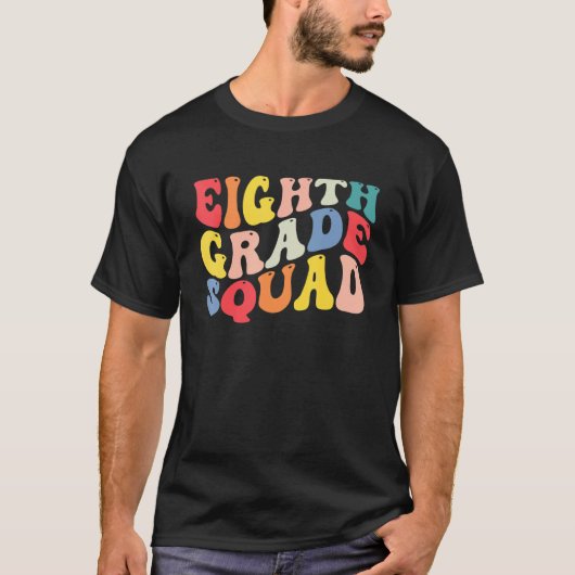 8th Eighth Grade Squad Teacher Back To School Retr Tシャツ (正面)