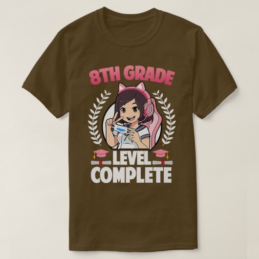 8th Grade Level Complete Graduation 2022 Anime Gam Tシャツ (デザイン正面)