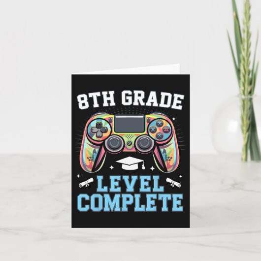 8th Grade Level Complete Last Day Of School Gamer  カード (正面)