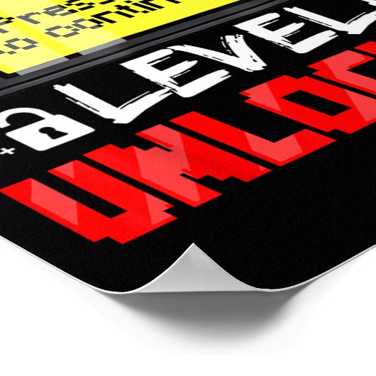 8th Grade Level Unlocked Gamer First Day Of School ポスター (角)