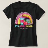 8th Grade Squad Teacher Leopard Rainbow Back To Sc Tシャツ (デザイン正面)