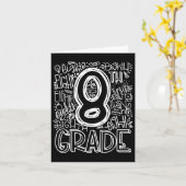 8th Grade Typography Team Eighth Grade Back To Sch カード (黄色い花)