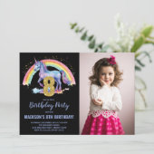 8th Rainbow Unicorn誕生日招待状写真 招待状 (スタンド正面)