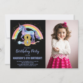 8th Rainbow Unicorn誕生日招待状写真 招待状