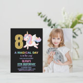 8th Rainbow Unicorn誕生日招待状写真 招待状 (スタンド正面)