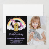 8th Rainbow Unicorn誕生日招待状写真 招待状 (正面/裏面)