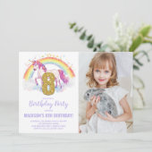 8th Rainbow Unicorn誕生日招待状写真 招待状 (スタンド正面)