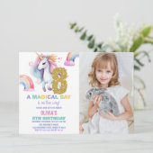 8th Rainbow Unicorn誕生日招待状w photo 招待状 (スタンド正面)