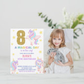 8th Rainbow Unicorn誕生日招待状w photo 招待状 (スタンド正面)