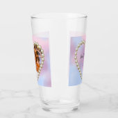 8th Wedding Anniversary Pearl Heart Keepsake タンブラーグラス (左)