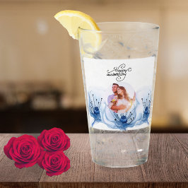 8th Wedding Anniversary Romantic Floral Keepsake タンブラーグラス