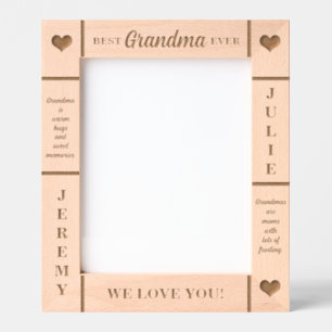 8x10おばあちゃん最高のの孫の名前エッチングフレーム レーザー彫刻フレーム
