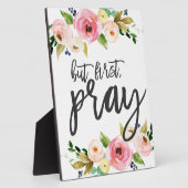 8x10しかし、最初の、祈フローラ祈りの言葉Bohoフローラ フォトプラーク (側面)