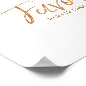 8x10のバラスタイリッシュ金ゴールドの結婚署名を優先 ポスター (角)