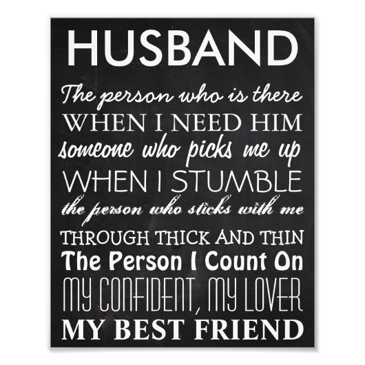 8x10の夫結婚言葉アートコラージハウスルール フォトプリント            (正面)