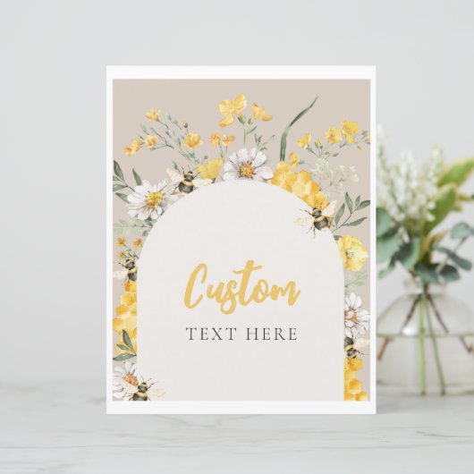 8x10イエローフローラビーカスタムサイン (スタンド正面)