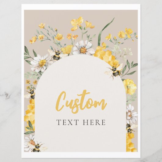 8x10イエローフローラビーカスタムサイン (正面)