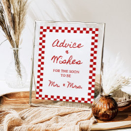 8x10インチアドバイスとウィッシュ手書きブライダルシャワー ポスター