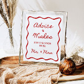 8x10インチアドバイスとウィッシュ手書きブライダルシャワー ポスター