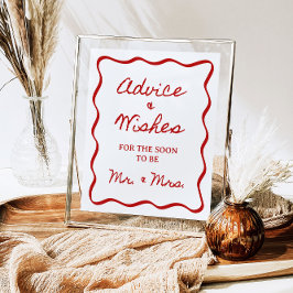 8x10インチアドバイスとウィッシュ手書きブライダルシャワー ポスター